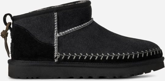 Thumbnail - UGG® Classic Ultra Mini Biarritz Boot für Damen in Black, Größe 37, Veloursleder