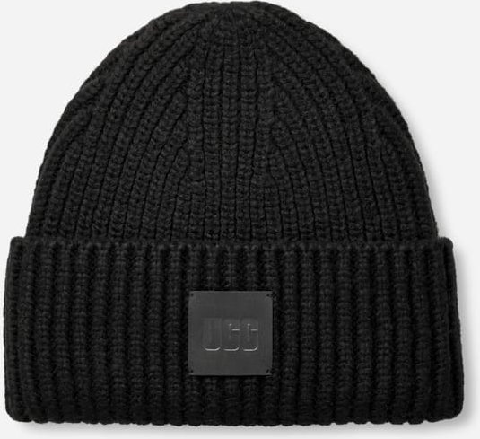 UGG® Breit gerippte Beanie für Herren in Black, Größe O/S, Polyestermischung