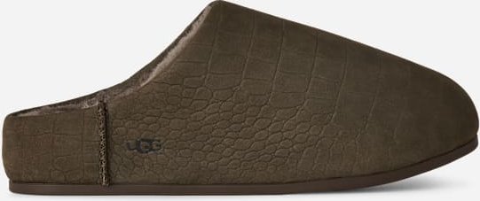 UGG® Elea Embossed Slipper für Damen in Dense Smoke, Größe 41, Nubukleder