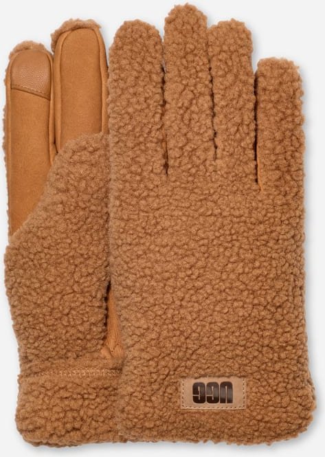 Handschuhe aus UGG®fluff für Herren in Brown, Größe XL, Fleece