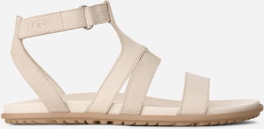 UGG® Solivan Sandale mit Knöchelriemen für Damen in White, Größe 41