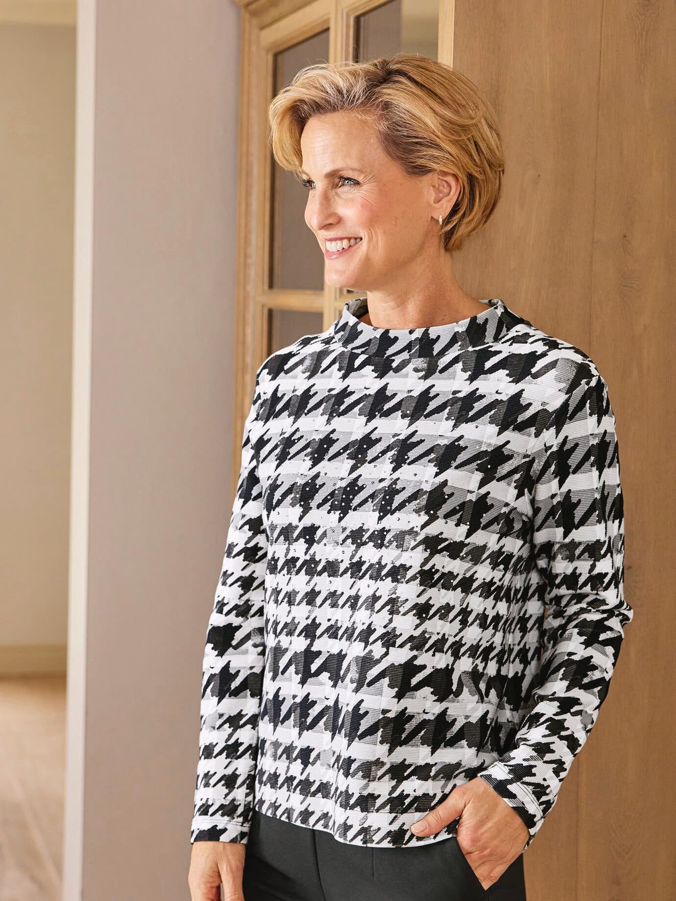 Rabe Sweatshirt Hahnentritt