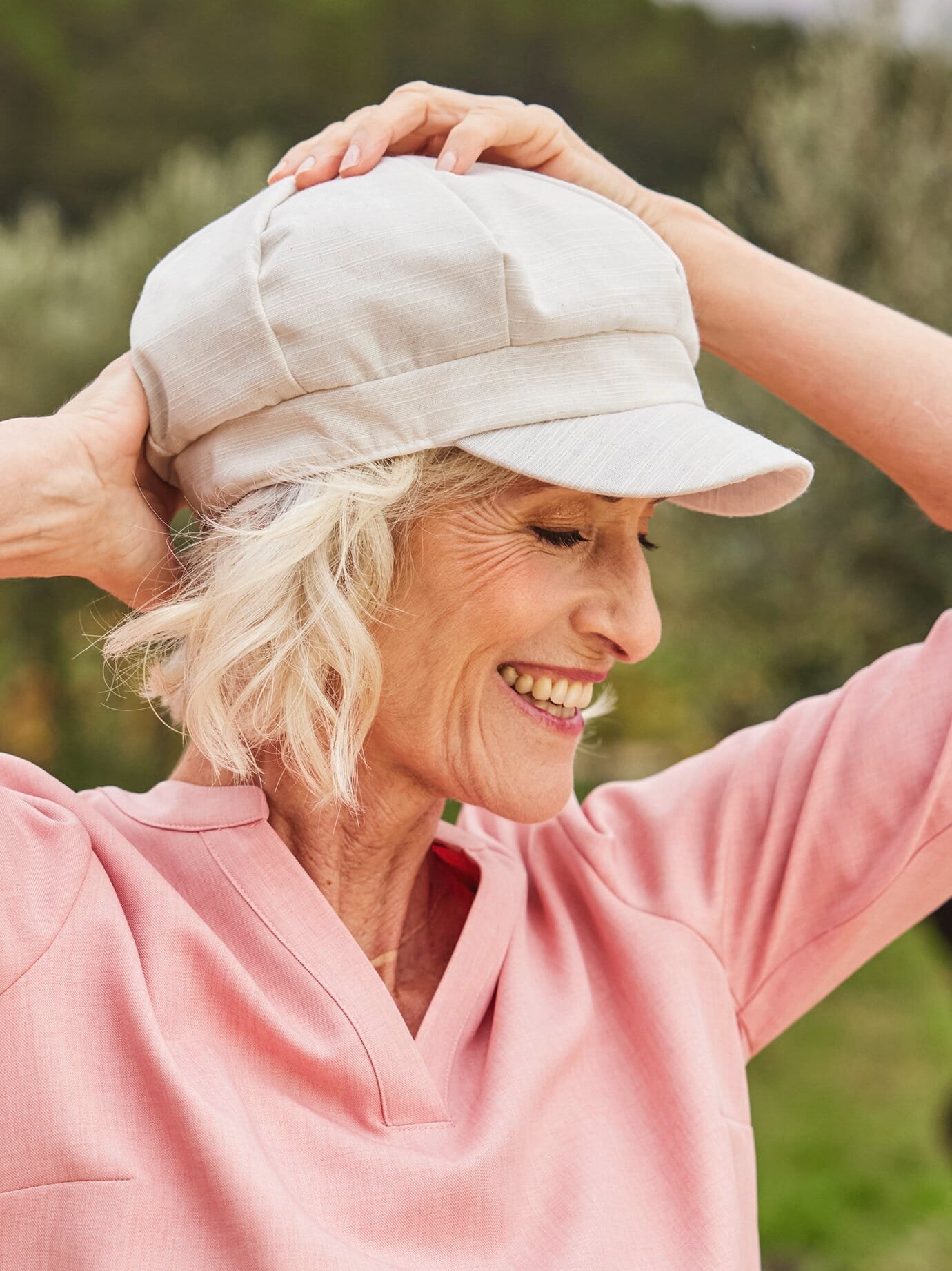 Ballonmütze Leinen-Optik