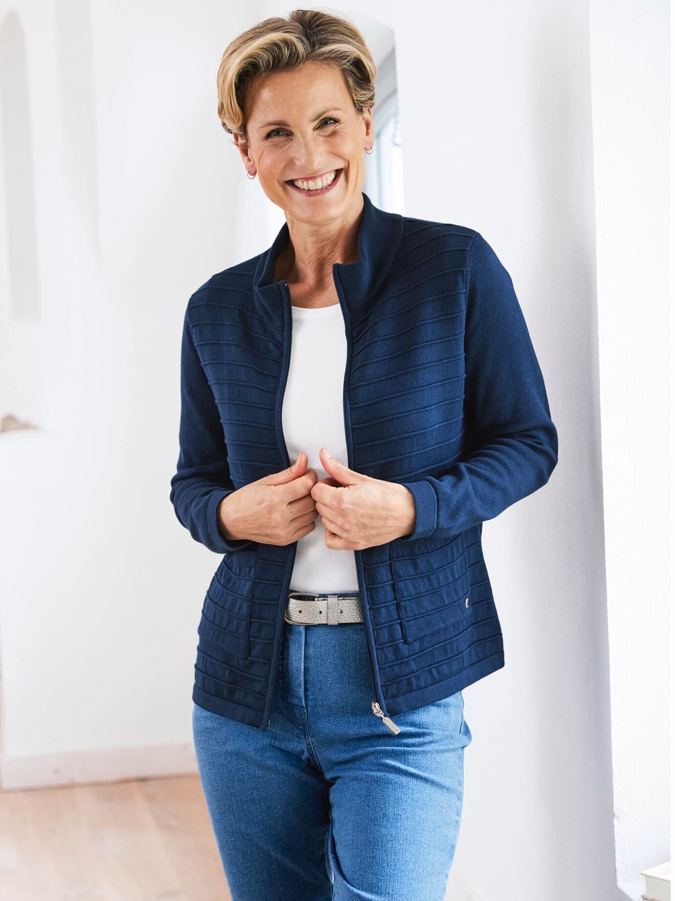 Thumbnail - Strickjacke Strukturstrick