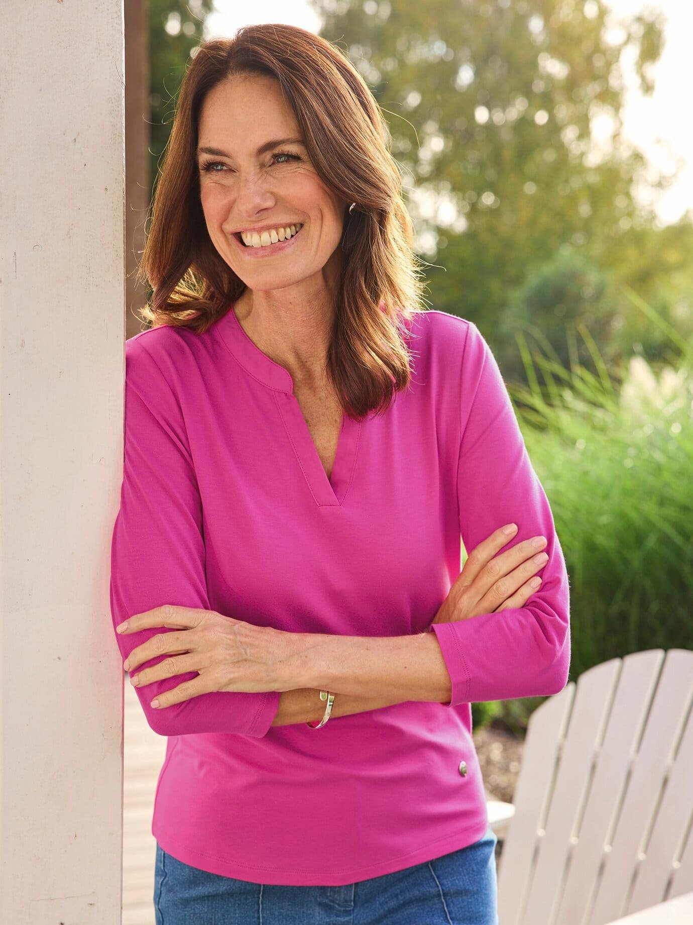 Jersey Blusenshirt Satin-Kragen