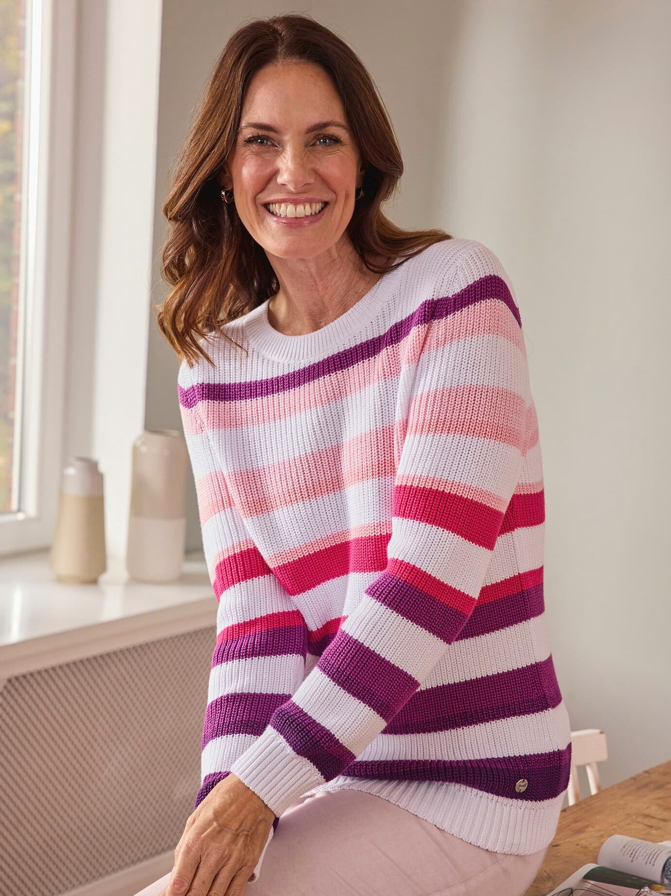 Streifen-Strick Pullover