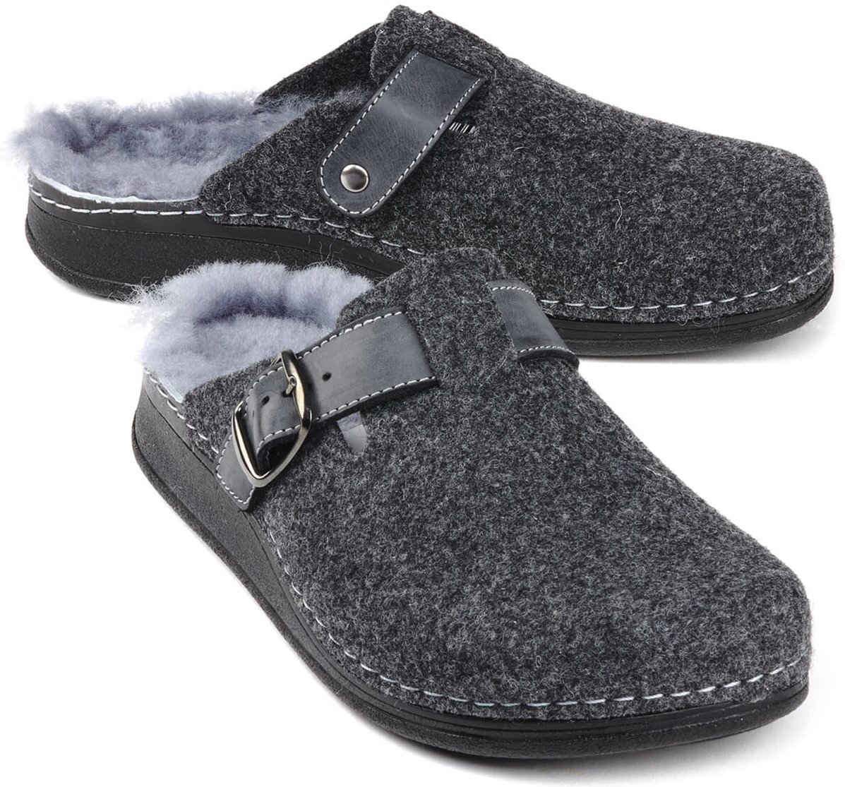 Lammfell-Pantolette Wollfilz