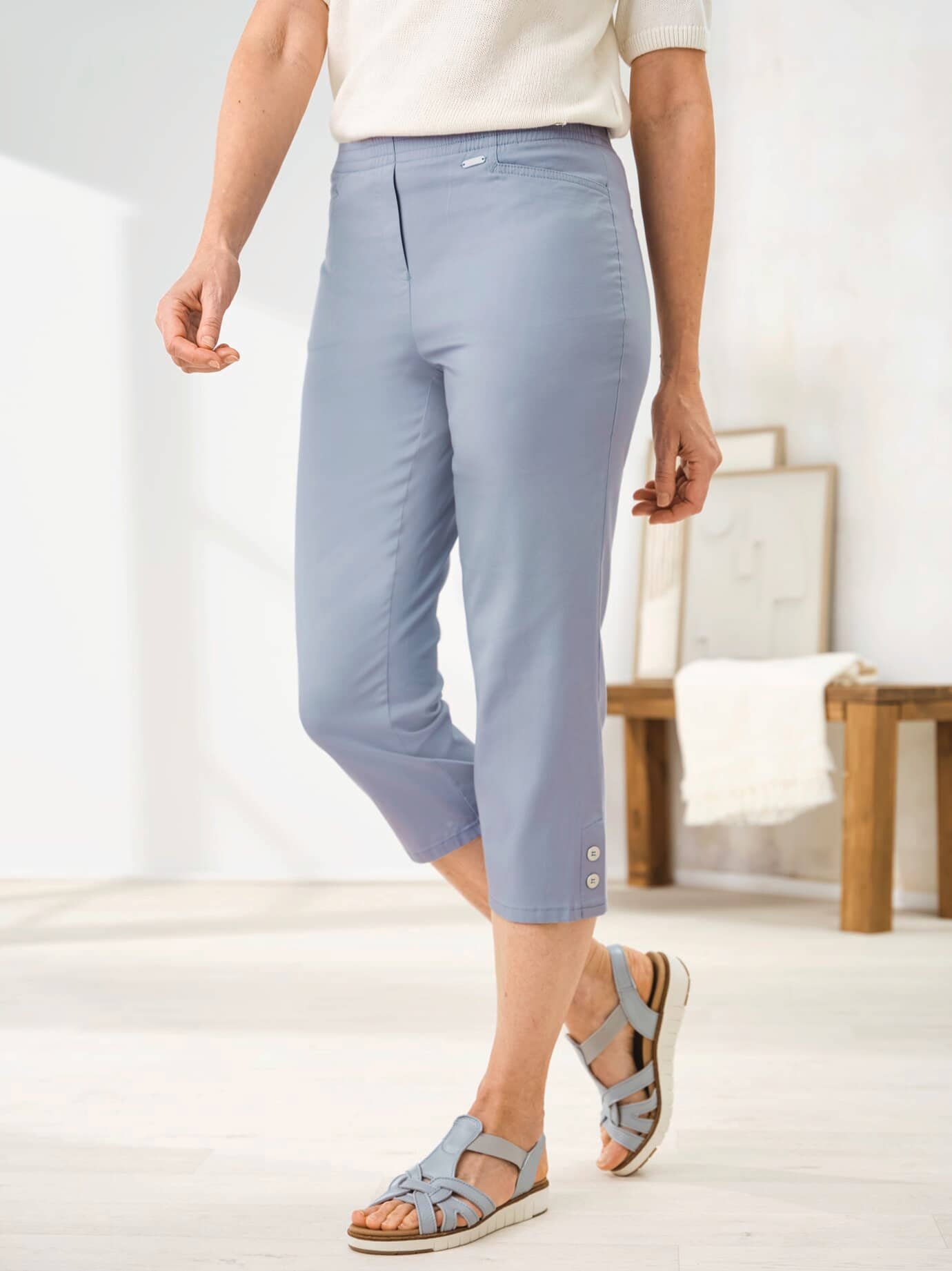 Baumwoll-Capri Sommerleicht