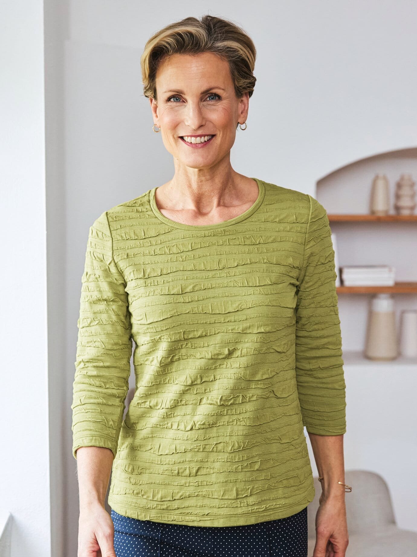 Thumbnail - Rundhals-Shirt Strukturmuster