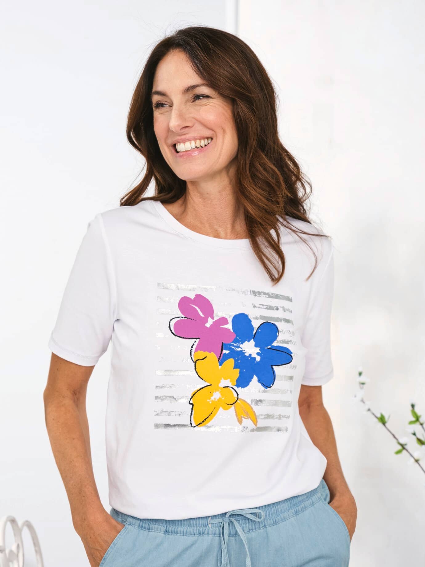 Baumwoll-Shirt Blumenwiese