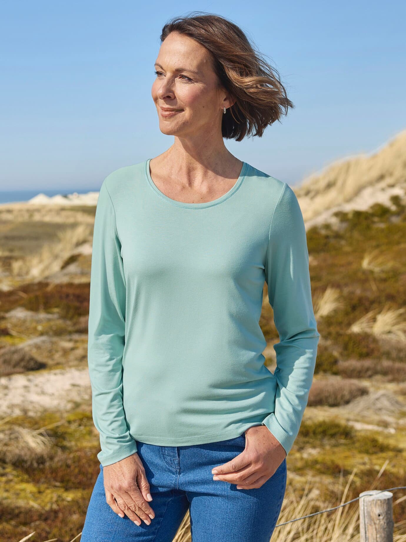 Viskose-Shirt Langarm