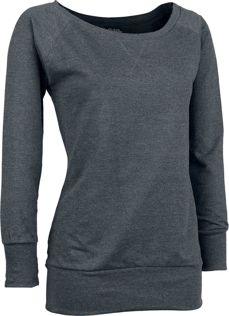 Urban Classics Ladies Wideneck Crewneck Sweatshirt charcoal in S