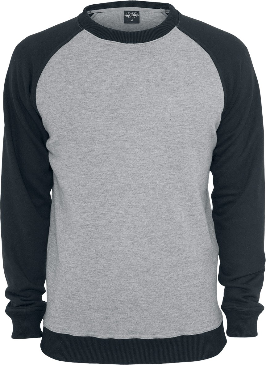 Urban Classics 2-Tone Raglan Crewneck Sweatshirt grau schwarz in S