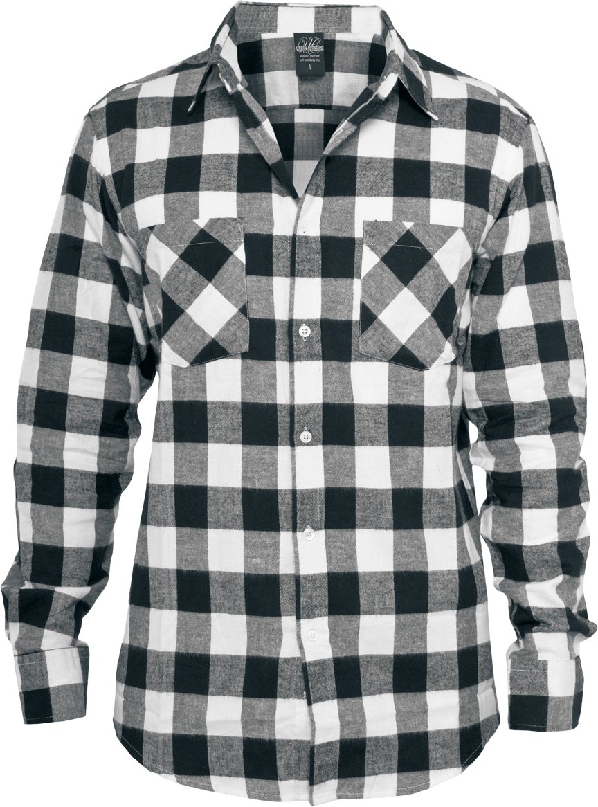 Thumbnail - Urban Classics Checked Flanell Flanellhemd schwarz weiß in L