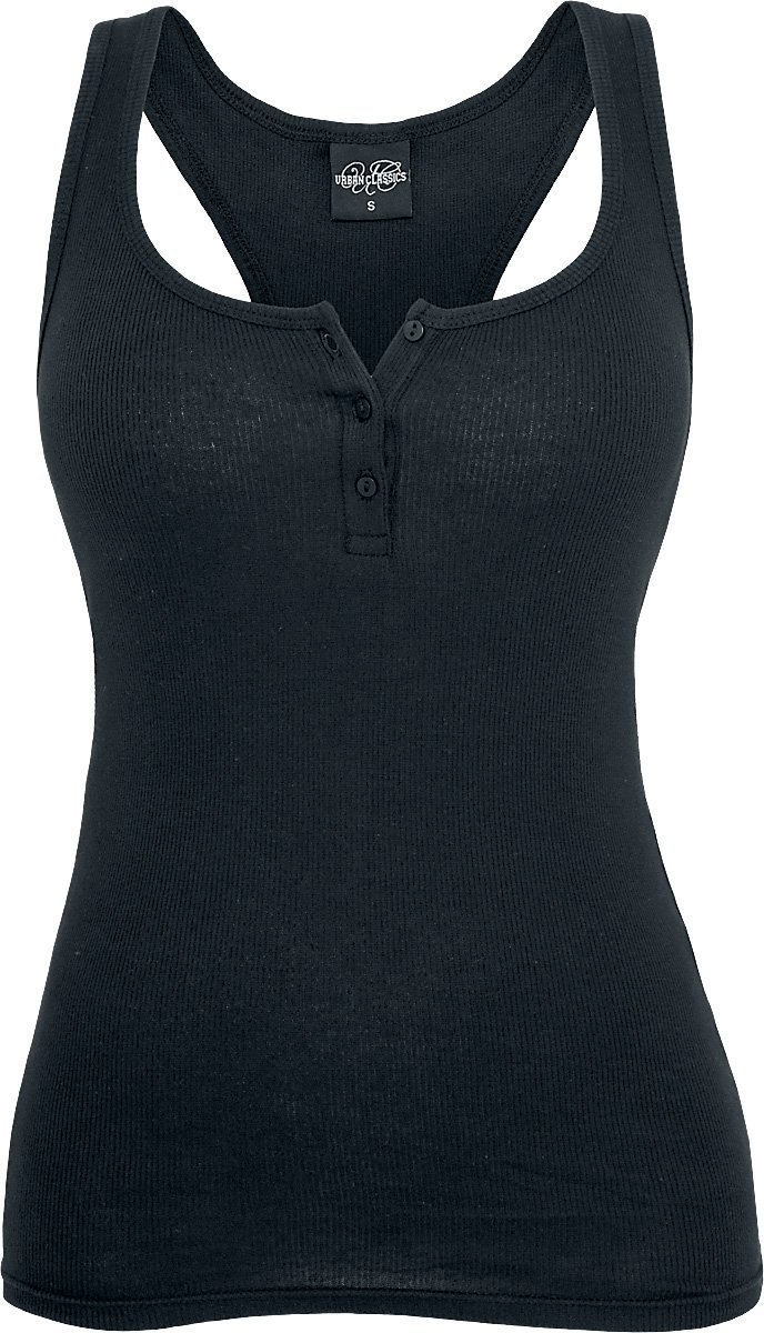 Urban Classics Ladies Button Tanktop Top schwarz in 4XL
