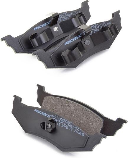 RIDEX Bremsbelagsatz Hinterachse 402B0261 Bremsbeläge,Bremsklötze CHRYSLER,DODGE,PLYMOUTH,PT CRUISER (PT_),SEBRING Cabri...