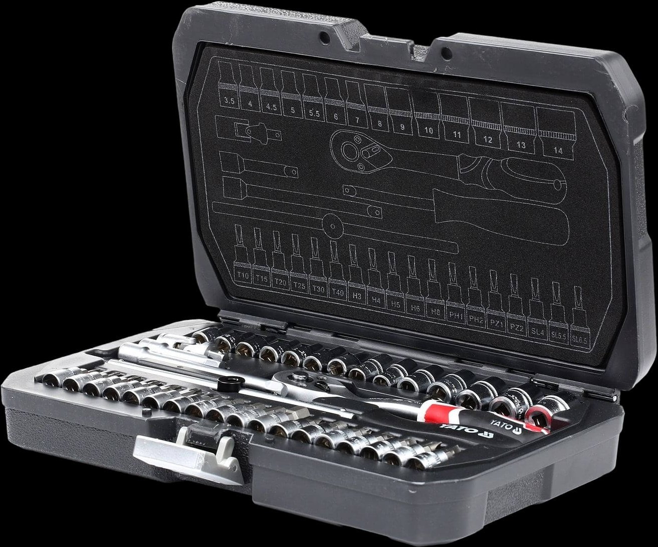 YATO Steckschlüsseleinsatz-Set Werkzeugstahl YT-14471