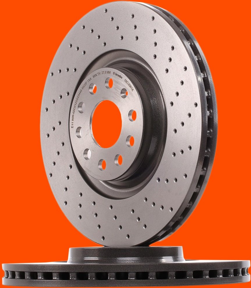 BREMBO Bremsscheibe XTRA LINE - Xtra gelocht/innenbel. 09.C306.1X Bremsscheiben,Scheibenbremsen VW,AUDI,SKODA,Golf VII S...