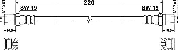 ATE Bremsschläuche 24.5201-0220.3 Bremsschlauch MERCEDES-BENZ,MB-TRAC,UNIMOG