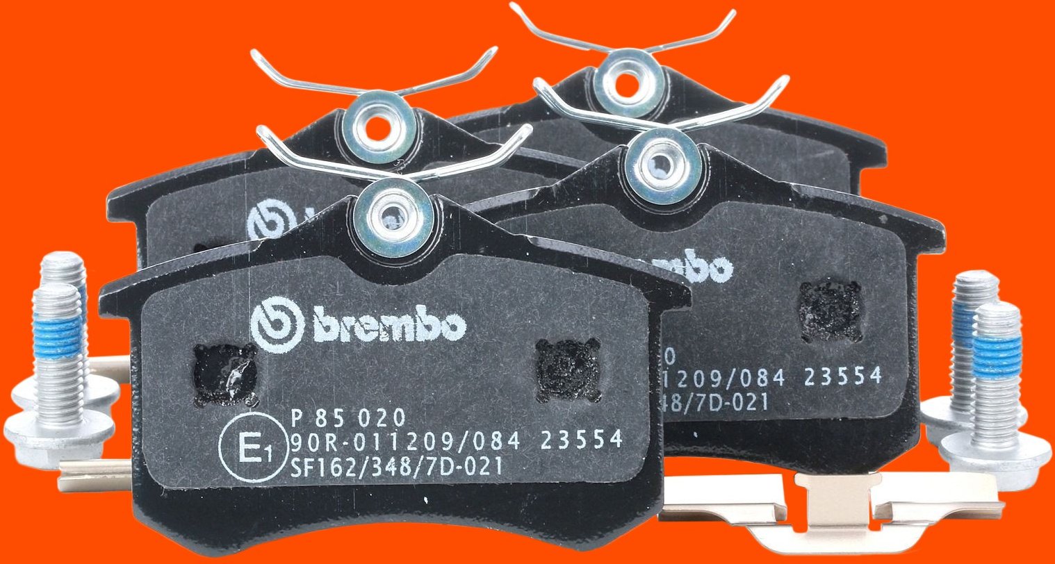 BREMBO Bremsbelagsatz PRIME LINE Hinterachse P 85 020 Bremsbeläge,Bremsklötze VW,AUDI,FORD,Golf IV Schrägheck (1J1),Golf...