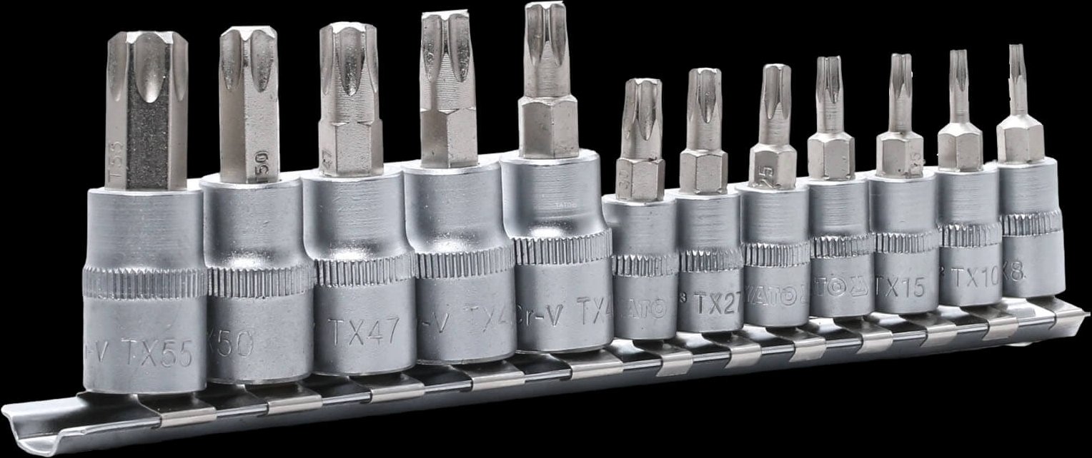 YATO Steckschlüsseleinsatz-Set Chrom-Vanadium-Stahl YT-04331