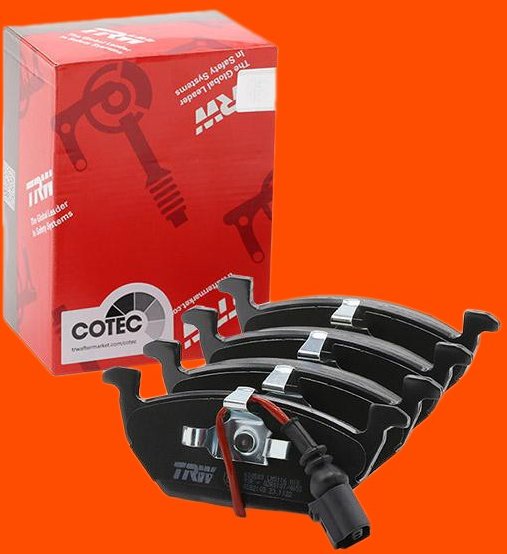 TRW Bremsbelagsatz inkl. Verschleißwarnkontakt GDB2108 Bremsbeläge,Bremsklötze VW,AUDI,SKODA,Golf IV Schrägheck (1J1),Go...