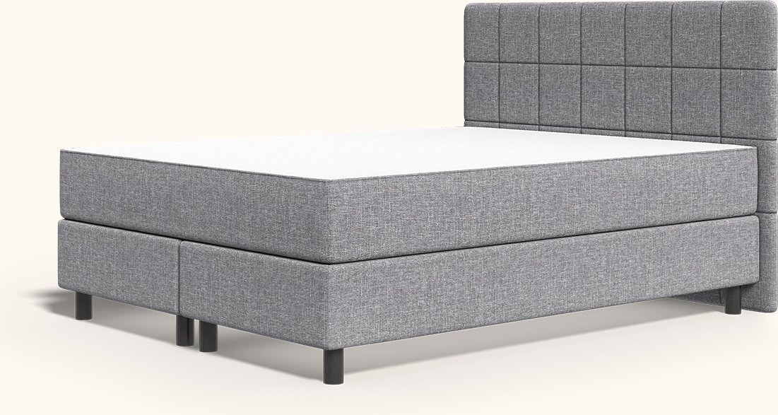 Thumbnail - Emma Original Boxspringbett 200x200 cm - dunkelgrau - Füße Holz - Kopfteil klassisch