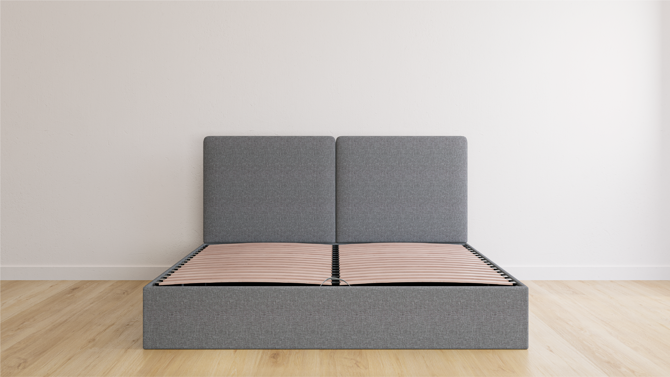 Emma Premium Stauraumbett 140x200 V2 - dunkelgrau - Kopfteil klassisch