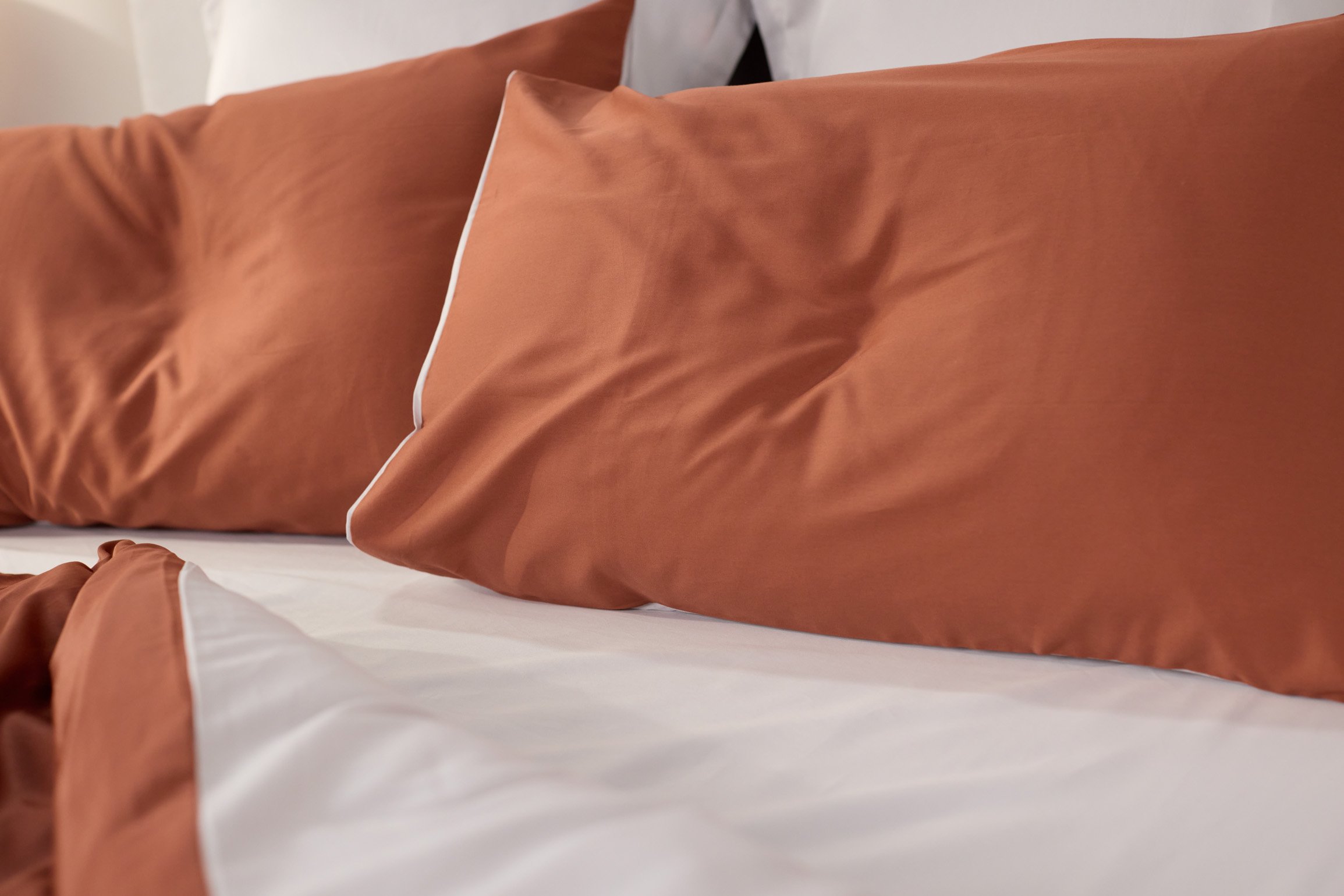 Emma Premium+ Kopfkissenbezug 80x80 - terracota