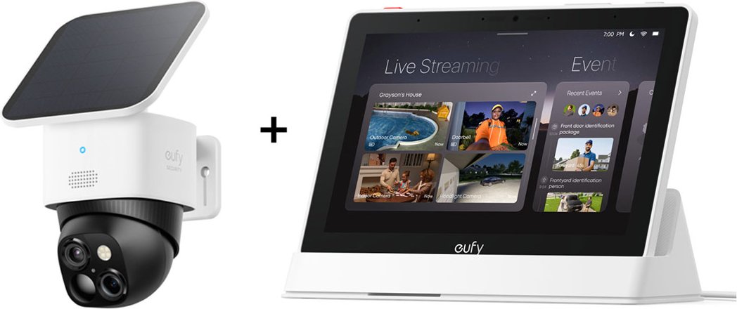 eufy SoloCam S340 - Dual Kamera Schwenk & Neige Outdoor Kamera + Smart Display E10
