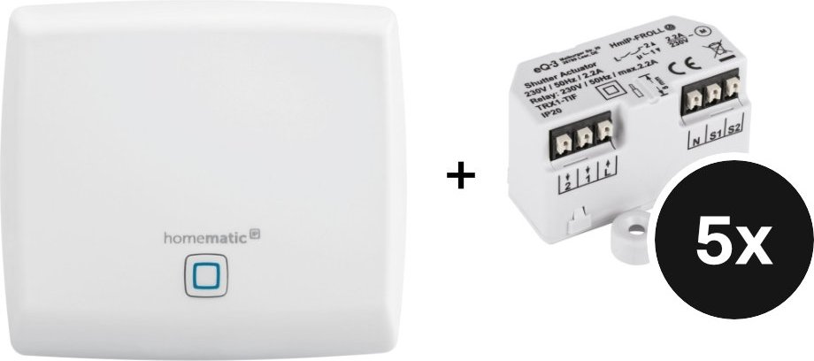 Homematic IP Starter Set mit 5 Rollladenaktoren - Unterputz