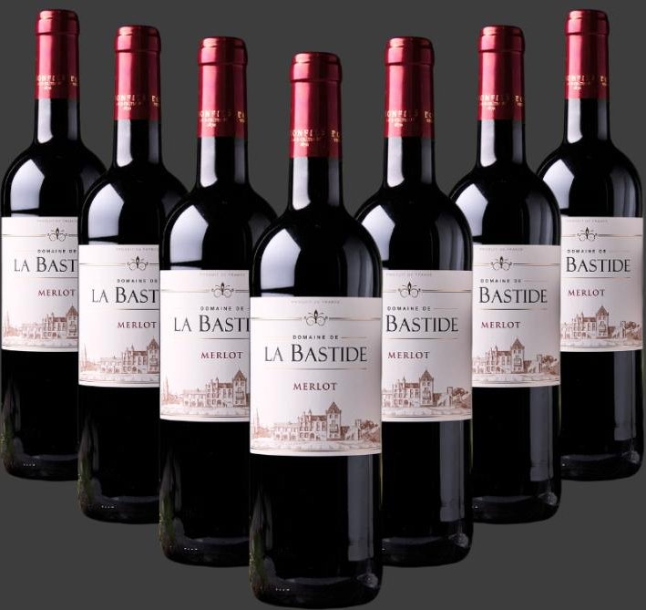 6x Domaine de La Bastide Merlot + 1x GRATIS