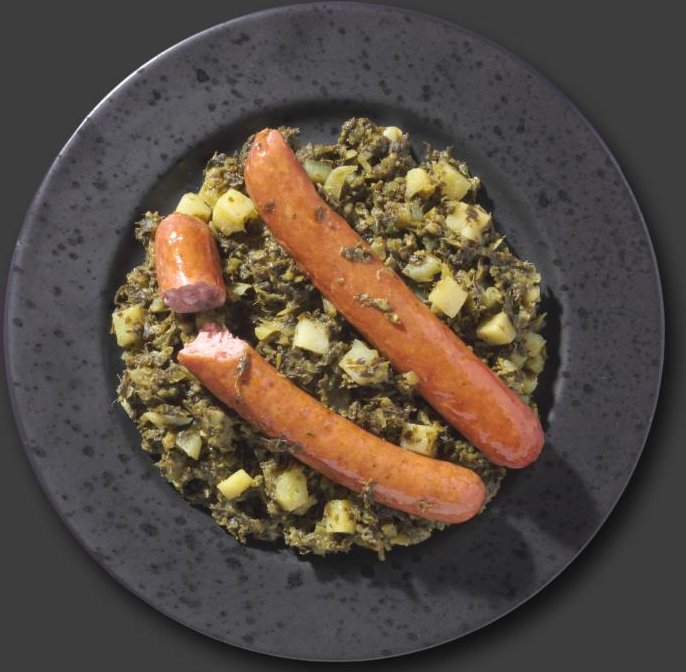 Grünkohleintopf westfälischer Art mit Räucherenden