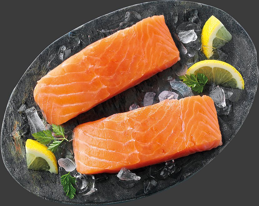 Lachsfilet-Portionen