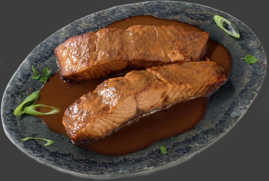 Lachs in Teriyaki Sauce