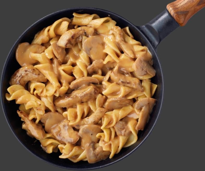 Jägerpfanne mit Geschnetzeltem vom Schwein