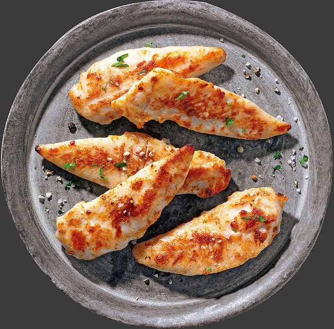 Gegarte Hähnchen-Filetspitzen
