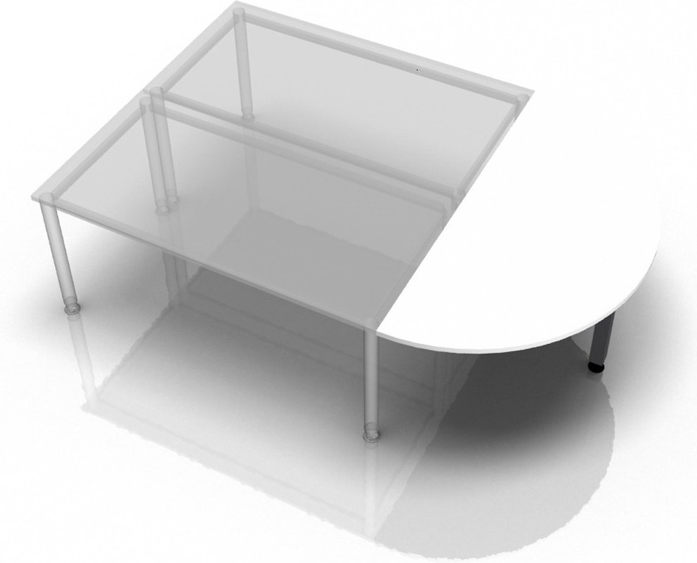 RA160 G - Ansatztisch 160x80 Weiß