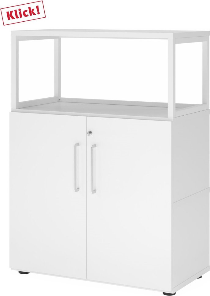 Thumbnail - FlexWall | 3 OH | Türen + Rahmen | mit Stellfüßen - Weiß/Weiß