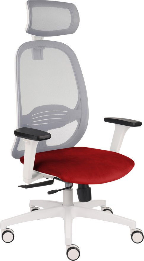 NODI WS HD | Netzstoff / Samt - Profi Bürostuhl Rot