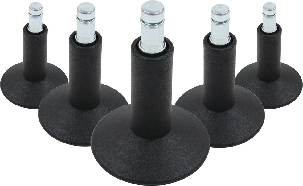 5 x STAND Nr. 12 | 11 mm | alle Böden - Stuhlgleiter Schwarz