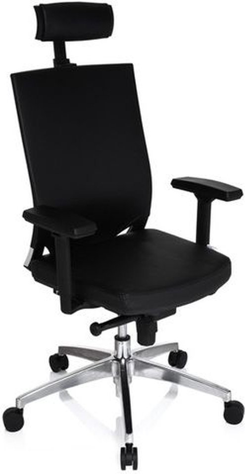 PORTO MAX HIGH | Leder - Profi Bürostuhl Schwarz