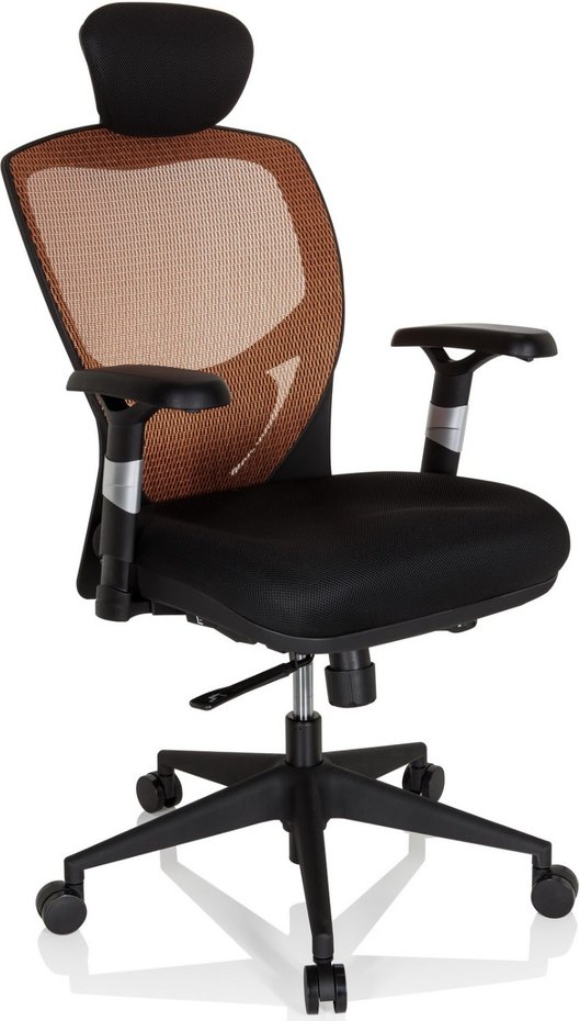 VENUS BASE - High End Bürostuhl Orange / Schwarz