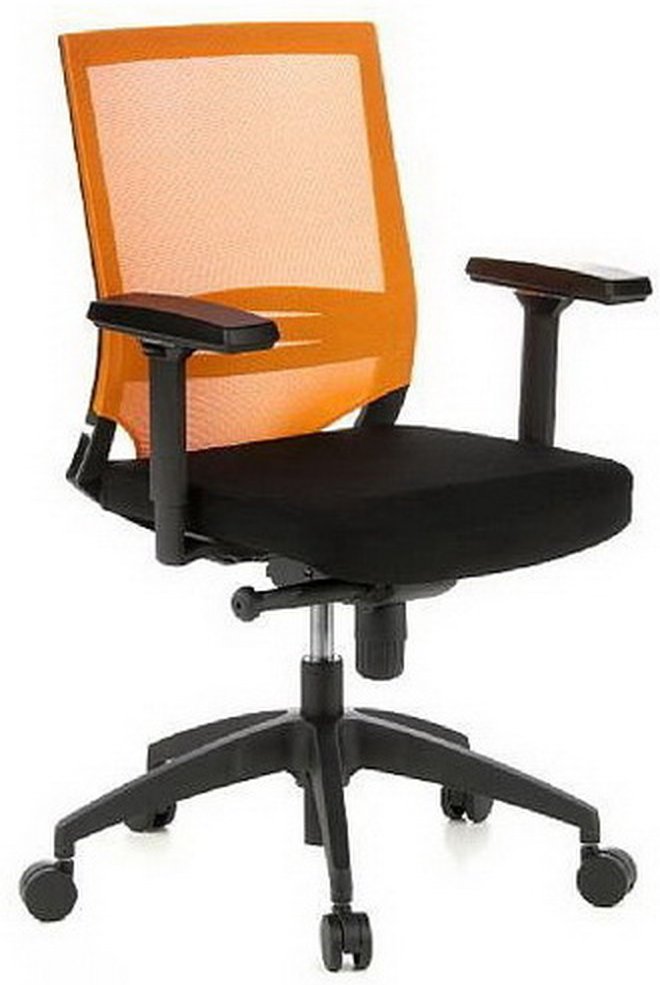 PORTO BASE - Profi Bürostuhl Schwarz / Orange