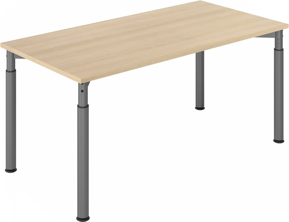 YAMA 16 G | Schreibtisch - 160 x 80 höhenverstellbar Eiche/Graphit
