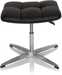 SARANTO | Kunstleder - Polsterhocker Schwarz