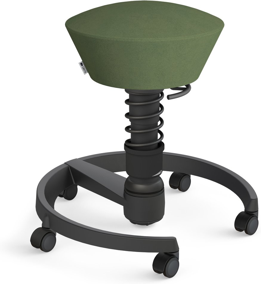 AERIS SWOPPER MIT ROLLEN - Swopper Low Mikrofaser Grün Gestell Schwarz