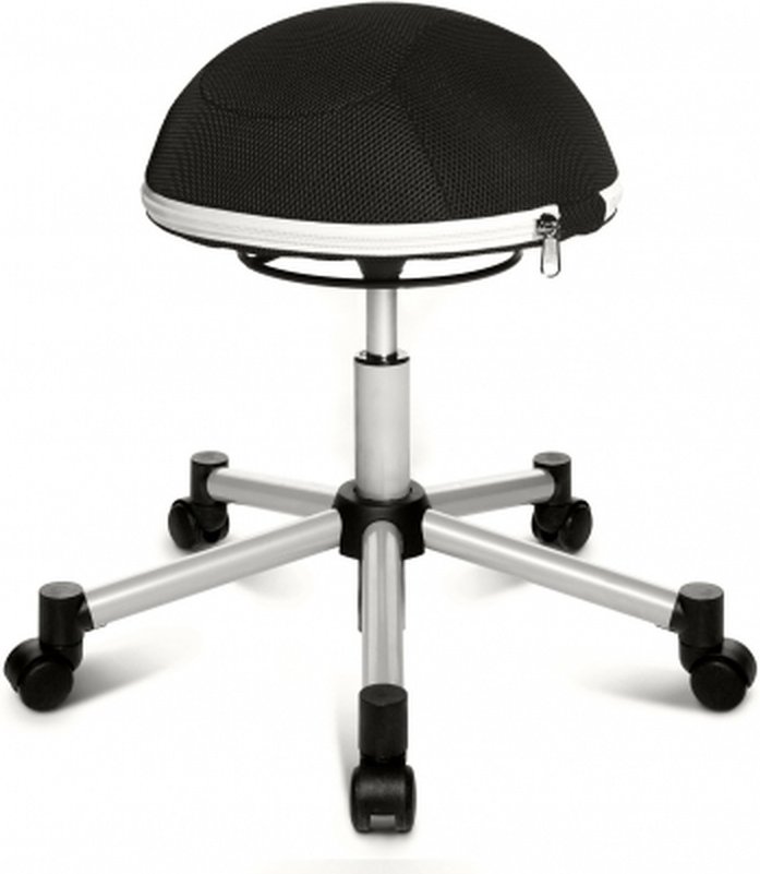 HALF BALL - Drehhocker Silber/Schwarz