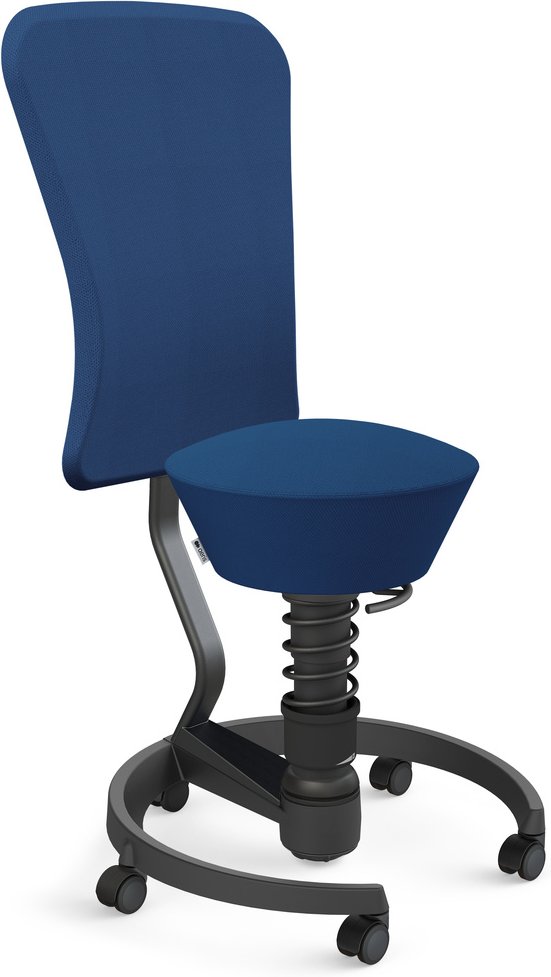 AERIS SWOPPER MIT ROLLEN UND LEHNE - Swopper Low Wollmischung Blau Gestell Schwarz