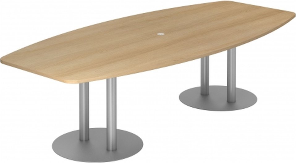 KARAT S 28 S - Karat Eiche mit Säulenfuß/Silber 280 x 130